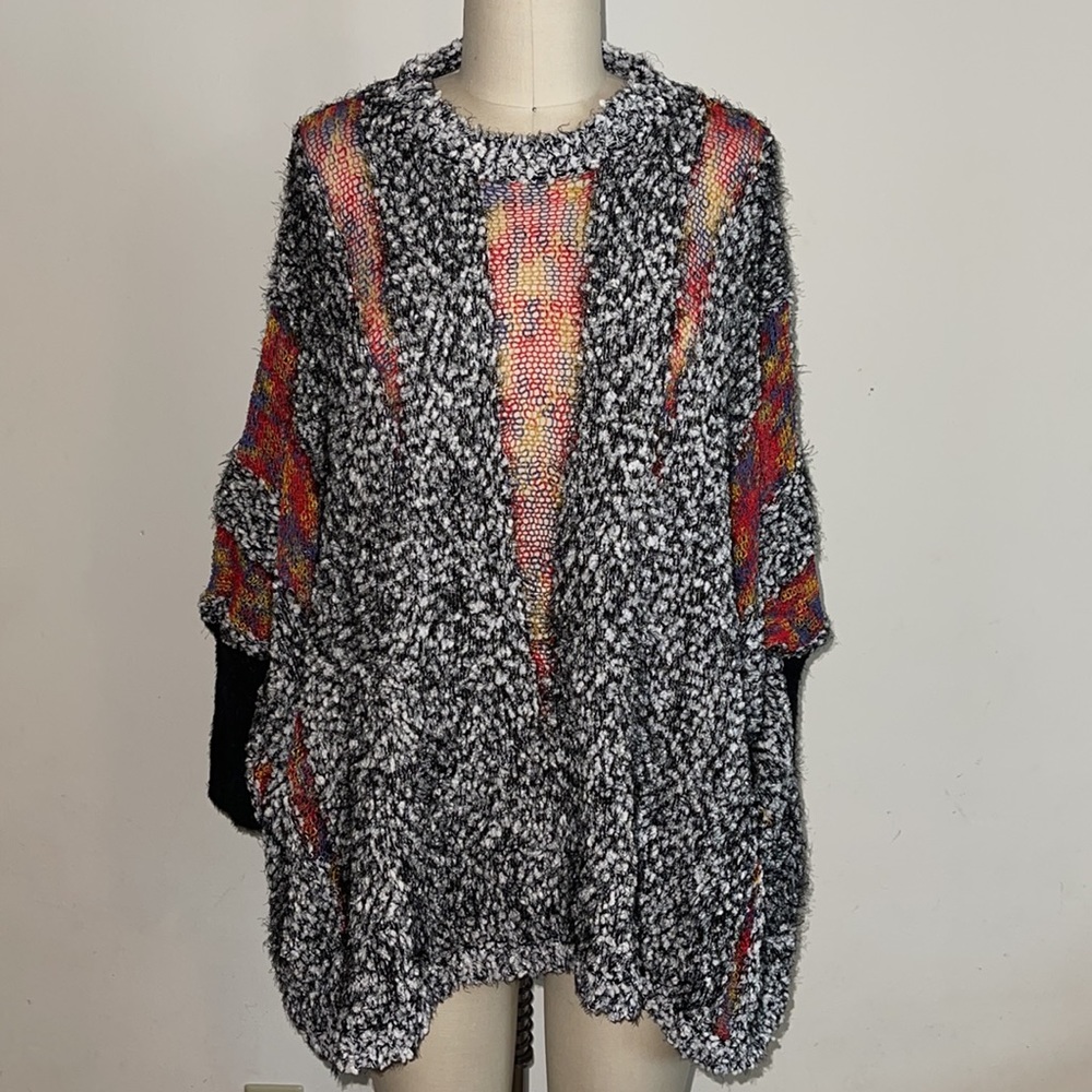 Oversized Multi Color Kimono Sleeved Sweater
